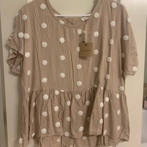 Polka Dot Peplum Top